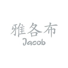 Chinese Symbol Jacob Name - Decal Sticker - Multiple Colors & Sizes - ebn2181
