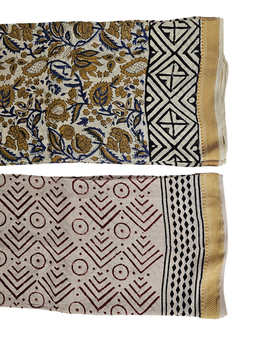 Set Of 2 Boho Block Print Sarong Women Summer Wrap Beach Cover up Jari Pareo - Picture 6 of 6