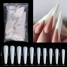 300 Pcs Stiletto Rhombus False Nail Tips XXXL Full Cover Artificial Nails DIY
