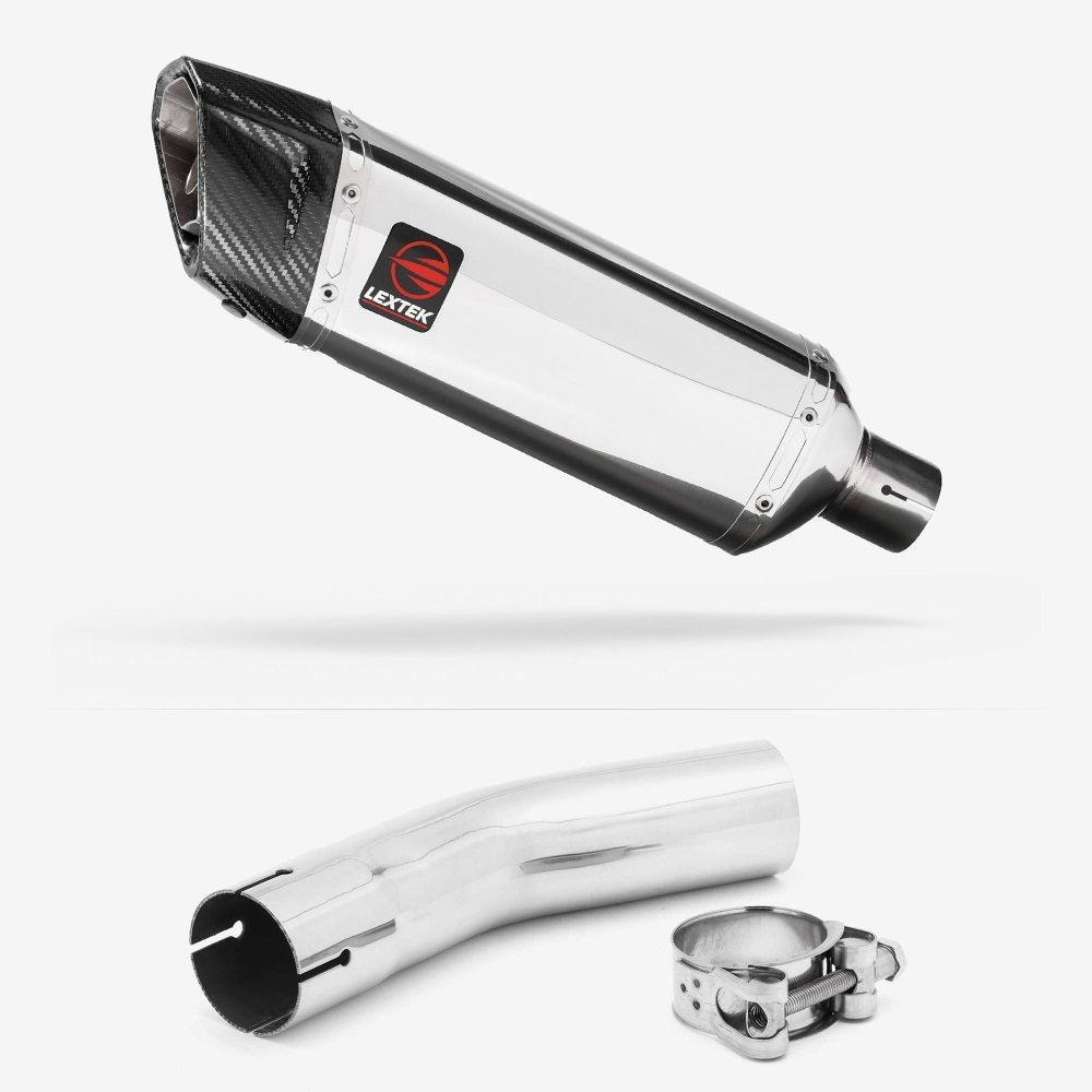 Lextek SP4 Polished Stainless Steel Exhaust 300mm for Lexmoto LXR 125 & 380