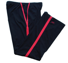 Reebok Unlined Women's Track Pants Black Red Stripe US S UK 10 Yoga Running