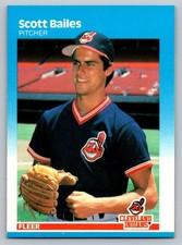 1987 Fleer #242 Scott Bailes Rookie Card Cleveland Indians. rookie card picture