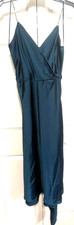 Zara Emerald Green XS Womens Crystal Straps Midi With Sash Dress