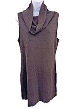Yansi Fugel Brown Black Pattern Midi Dress Sz 8/10 Closet Essential Classic Work