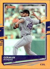 German Marquez 2020 Donruss Holo Orange #96 Colorado Rockies