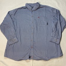 Ariat FR Shirt Mens 3XL Blue Red Check plaid Flame Resistant CAT2 Long Sleeve