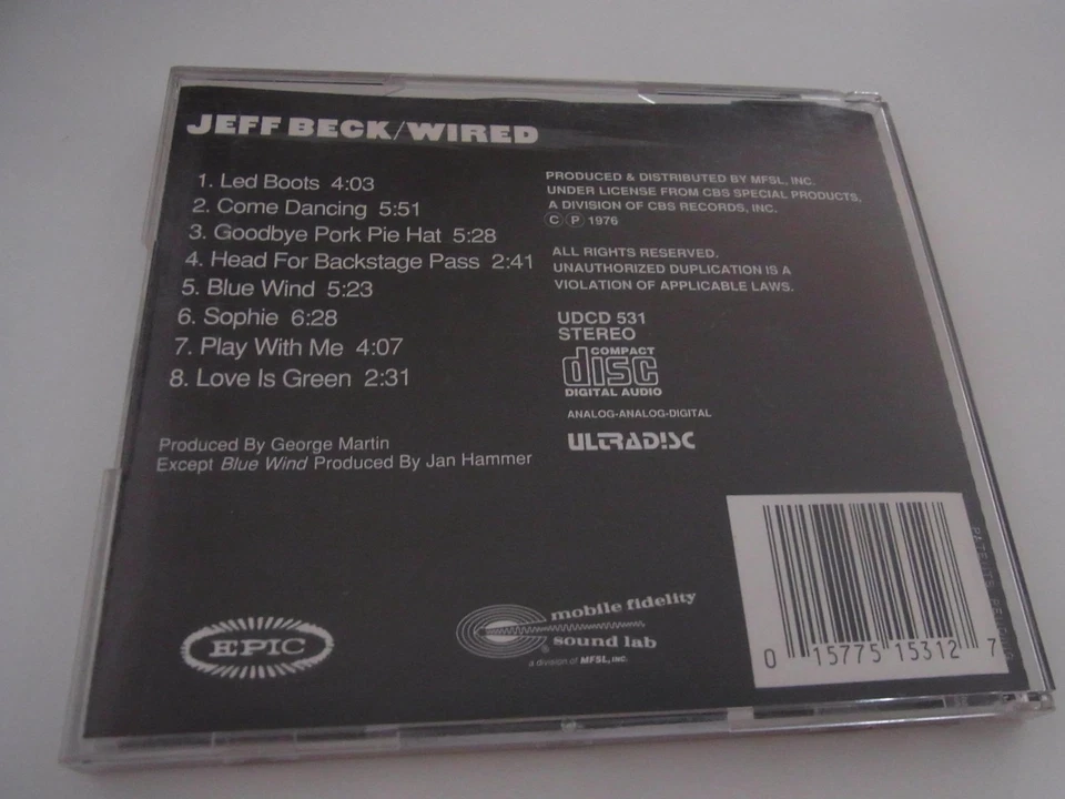 Jeff Beck   /   Wired      MFSL  CD   ( 24 Karat Gold )  Japan - Bild 2 von 4