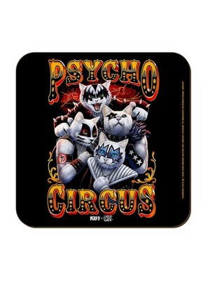 Kiss x Horror Cats Psycho Circus quadratische Untersetzer
