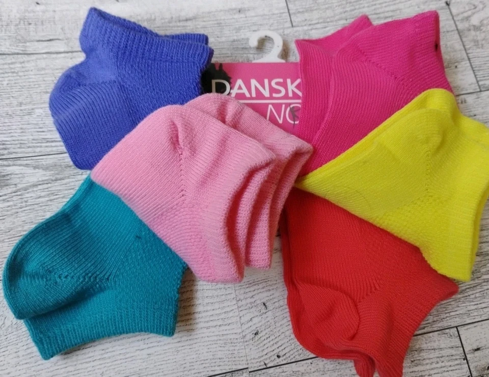 NUEVO CON ETIQUETAS DANSKIN 6 PARES NIÑAS Calcetines Forros Talla S Malla Ventilación Cómodo Top ENVÍO RÁPIDO Foto 2 de 4