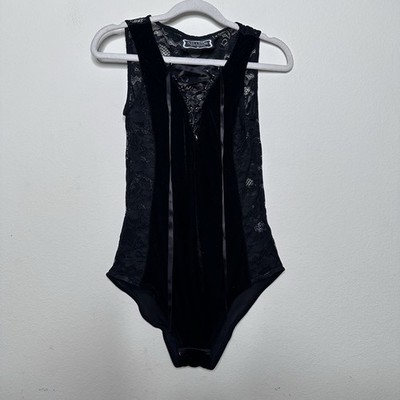 Killstar Womens Black Lace Bodysuit Saya Lace Delic Gothic Sz Small 