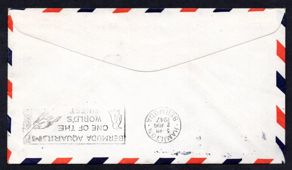 US BERMUDA 1947 FIRST FLIGHT F.A.M. 33 ON COLONIAL AIRLINES TO HAMILTON SIGNED - Image 2 of 2
