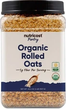 Nutricost Pantry Organic Rolled Oats (2 LB) - 5g Fiber Per Serving, USDA Organic