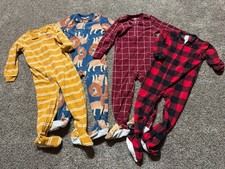 Boys 4T Carter's Fall Winter Warm Fleece Zip Footed Sleeper Pajamas Lot Bundle