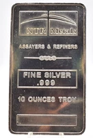 10oz .999 Silver Bar NTR Metals Bullion Ingot 10 Ounce Fine Silver Investment