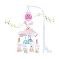 Baby Crib Mobile for Girls with Music, Lights  Projection, Adjustable Volume...