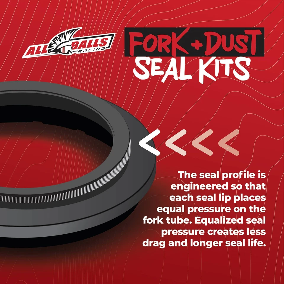 All Balls 56-133-1 Fork and Dust Seal Kit For Suzuki DR250S 90-95 / DR350 90-99 Foto 2 de 4