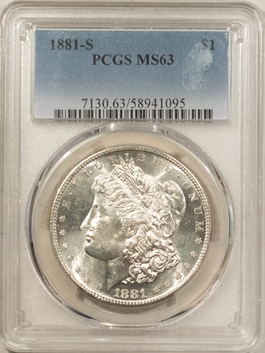 1881-S $1 MORGAN DOLLAR - PCGS MS-63 BLAST WHITE