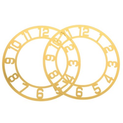  2 Pcs Mirror Wall Clock Decal Art Sticker Acrylic Stickers Circle Surface
