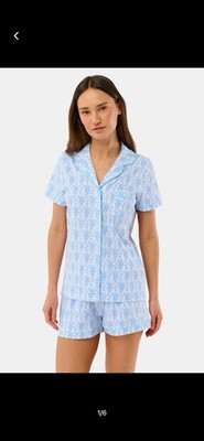 Roller Rabbit Lovely Monkey Blue Polo Pajama Set