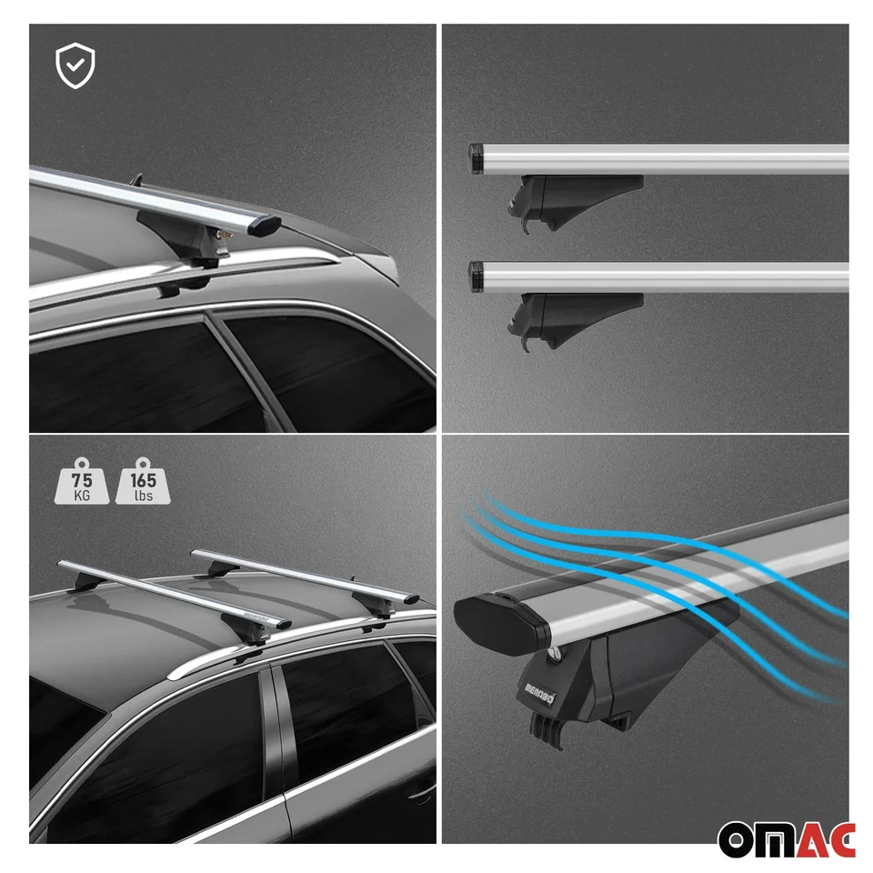 Cross Bars Roof Racks Aluminium for Toyota Corolla iM 2017-2018 Silver 2Pcs - Изображение 4 из 4