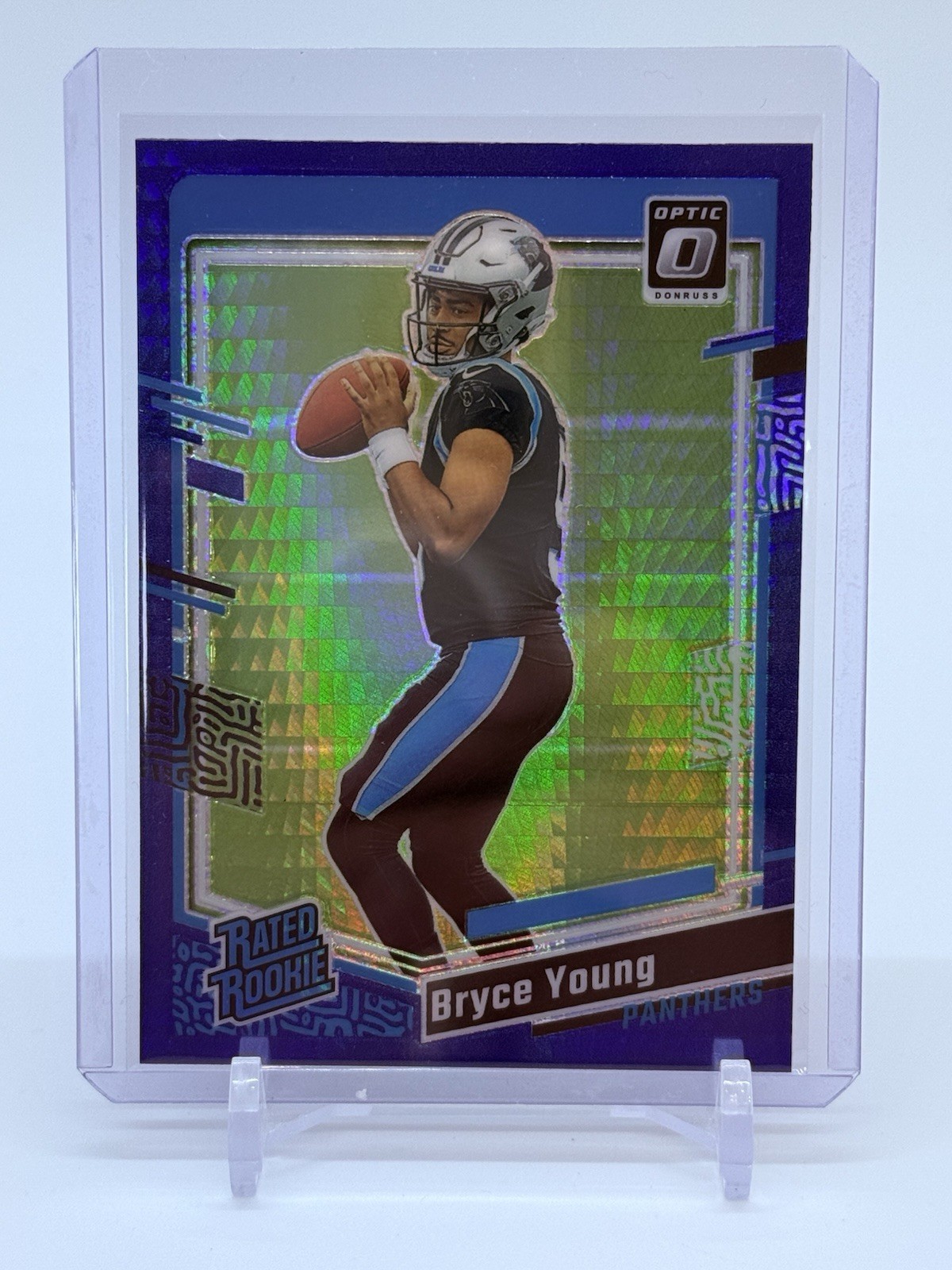 2023 Donruss Optic Bryce Young #213 Rated Rookie Blue Hyper Prizm RC Panthers SP