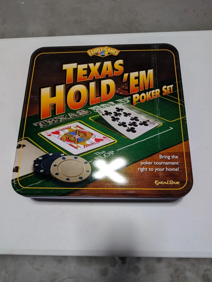 Texas Hold'em Poker Set - 2 decks of cards, dealer button, playing surface, chip - Image 2 of 2