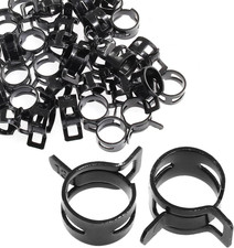 40 Pcs 2/5 Inch ID Spring Band Type Clamps, 10Mm Fuel Hose Clamps Fasteners, Bla