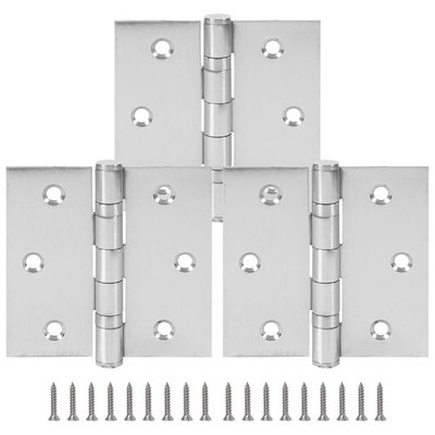 3.5'' Ball Bearing Door Hinges with Square Corner, 3 Pack 3.5 x 3.5 Inches Sta...