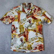 Paradise Found Mens Small Hawaiian Shirt Aloha Glacier National Park California
