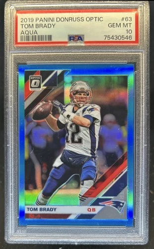 2019 Panini Donruss Optic Tom Brady Aqua #/299 Patriots PSA 10 GEM MINT