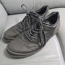 Ecco Cage Pro Hydromax Black Leather Spikeless Golf Shoes Men's Size 42/8-8.5