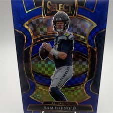 2025 Panini Select Sam Darnold Seahawks Blue Checkerboard Prizm 202/249 #13