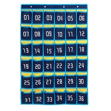 36-Pocket Classroom Cell Phone Holder Wall Door Hanging Organizer Blue 