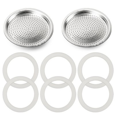 Moka Pot Spare Parts for Bialetti 3/4 Cups, Moka Pot 3 Cup Silicone Gasket an...