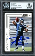 Russell Wilson Signed 2012 Score Glossy RC 372 Seahawks Beckett #13447087