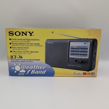 Sony ICF-36 Portable Weather TV FM AM Radio - Black NEW