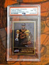 LEBRON JAMES 2016 Panini Stickers European Edition FINALS MVP FOIL PSA 8 NM #424