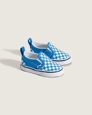 Vans Classic Slip-On V Toddler Blue Checkerboard Shoe VN000D0SFNM Sz 4 New
