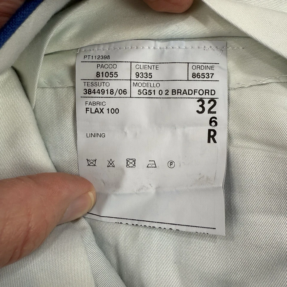 Pantalones de lino Polo Ralph Lauren para hombre 32 azul cobalto hechos en Italia lino preppy Foto 3 de 4