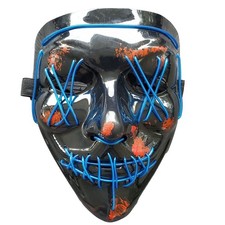 Mask Black Glowing Blue Lights Four Modes Festival Party Twinkling Unisex