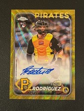 Endy Rodriguez 2024 Topps Chrome Rookie Auto Gold Wave Refractor /50 Pirates 