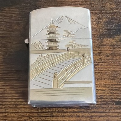 Sterling Silver & Gold Temple At Mount Fuji Empire Of Japan Super Rare Find