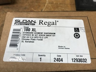 Sloan Flushometer 3082453 REGAL 180 XL Closet Flush Valve