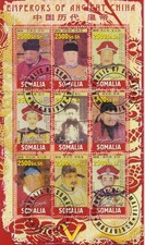 Timbres sur les Empereurs - Feuillet de timbres de Somalie