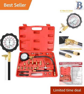 #ad Durable 0 140PSI Fuel Pressure Tester with Quick Release Valve for Mechanics $60.61