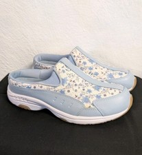 Easy Spirit Sz 8 Traveltime Classic Slip On Shoe Mule Light Blue Prairie Floral