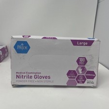 Medpride Medical Examination Nitrile Gloves-Large Box of 100 Gloves, Blue