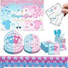 Gender Reveal Backdrop banner Baby Boy or Girl Baby shower backdrop Decorations