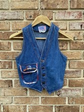 Vintage Faded Glory By Appendagez 70s Denim Button Vest Size 32/5