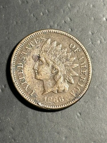 1866 Indian Head Cent Choice Extremely Fine XF+ Coin, Corrosion